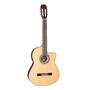 Violão Hofma Clássico Elétrico Flat Hmc225 Nt Natural Cutway