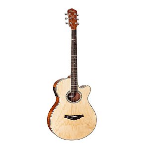 Violão Hofma Mini Jumbo Elétrico Hmf 249 Stnt Natural Cutway