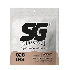 Encordoamento Sg Violão Nylon 028 043 Bronze Com Ball End
