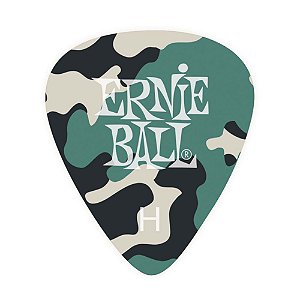 Palheta Ernie Ball Grossa Camuflagem Celulose 12 Unidades