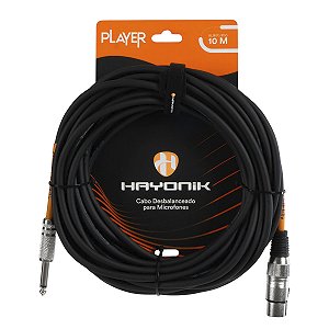 Cabo Hayonik Para Microfone Player XLR(F) P10(M) 10m