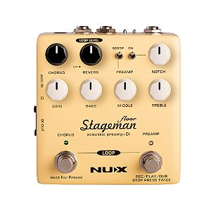 Pedal Nux Stageman Floor Preamp DI Looper Para Violão Nap5