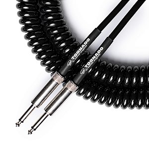 Cabo Santo Angelo Tornado Para Guitarra Espiral P10 Reto 0,50mm 30ft 9,15m Preto