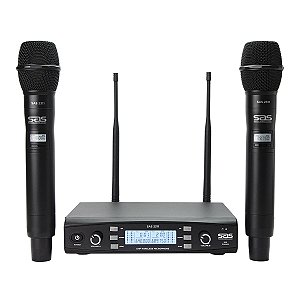 Microfone Sem Fio Santo Angelo SAS2311 Duplo Com 200 Canais