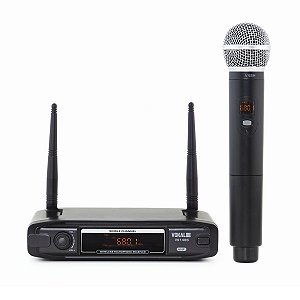 Microfone Sem Fio Vokal Bastão de Mão Uhf VS148SM