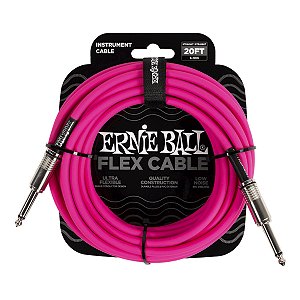 Cabo Ernie Ball Flex P10 Reto 20Ft 6,10m Rosa