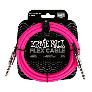 Cabo Ernie Ball Flex P10 Reto 10ft 3,05m Rosa