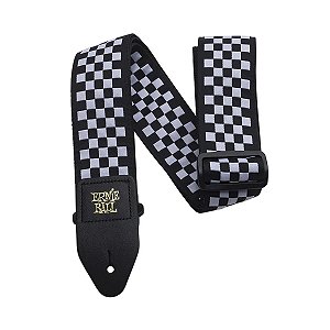 Correia Ernie Ball Jacquard Xadrez Preto Branco P04149 Para Instrumentos