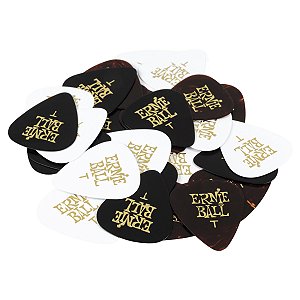 Palheta Ernie Ball Fina Thin de Celulose Cores Variadas 12 Unidades