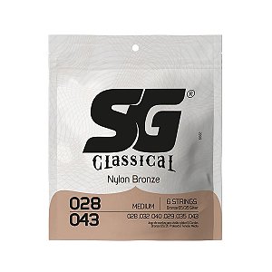Encordoamento Sg Para Violão Nylon Tensão Média 028 043