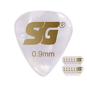 Palheta Sg Tradicional Celuloide Perolada Média 0.90mm Com 12