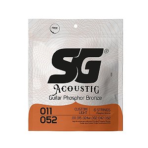 Encordoamento Sg Para Violão Aço 011 052 Phosphor Bronze