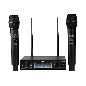 Microfone Sem Fio Santo Ângelo 2 Bastões 200 Canais SAS2011 Bateria Recarregável