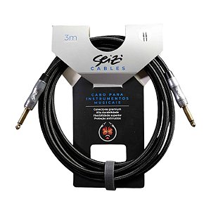 Cabo Seizi Para Guitarra Violão Baixo P10 3m Têxtil Preto