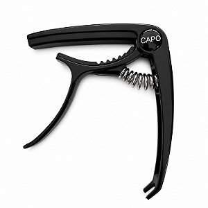 Capotraste Alra Capo Para Violão e Guitarra de Metal Preto Com Extrator de Pinos