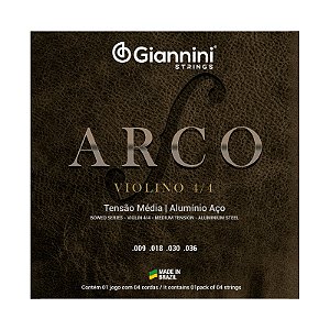 Encordoamento Giannini Violino 4/4 Arco Alumínio Aço Média GEAVVA