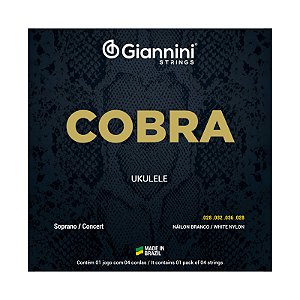 Encordoamento Giannini Ukulele Cobra Concert Soprano GEUKSC