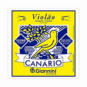 Encordoamento Giannini  Violão Aço Canário 011 045 GESWB Média Com Bolinha