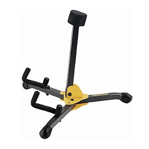 Mini Suporte Hercules GS402BB Guitarra e Baixo Compacto Pinos de Segurança na Base