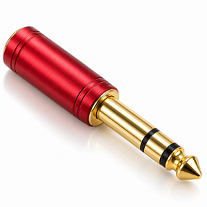 Plug Adaptador P2 Para P10 Estéreo Alra Ouro 18K Vermelho