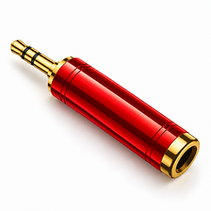 Plug Adaptador P10 Para P2 Estéreo Alra Ouro 18K Vermelho