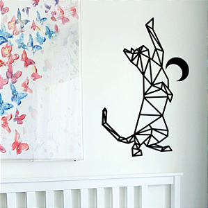 Escultura de parede - Gato com lua