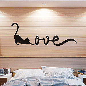 Escultura de parede - Gato love