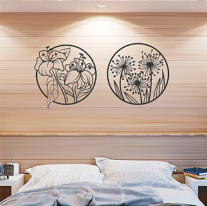 Composição de parede - Flores círculo