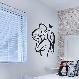Escultura de parede - Mãe bebê coração
