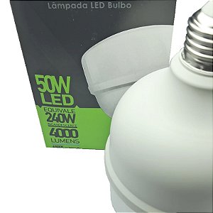 Lâmpada Bulbo Super LED 50w 6500k E27 Branco Frio Alta Potência Bivolt