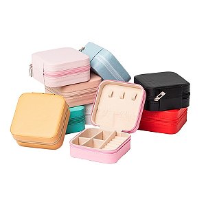 Porta Joias Portátil para Bolsa Viagem Caixa de Armazenamento Anel Colar Pulseiras Brincos Pingentes