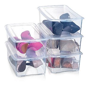 5x Caixas Organizadora P Sapatos Pratic Arthi Pack Economico