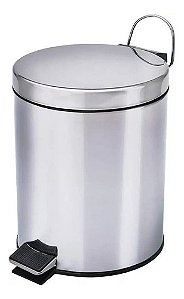 Cesto De Lixo 3l Inox C/ Pedal Abre Tampa Banheiro E Cozinha