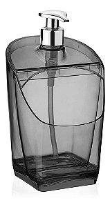 Dispenser Porta Detergente E Esponja Preto 18cm 500ml Uz Preto