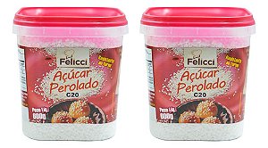 Kit 2 Potes Açúcar Perolado C20 600g Felicci