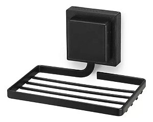 Saboneteira Parede Banheiro Porta Sabonete Adesivo 3m Preto