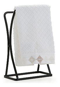 Suporte Porta Toalha De Bancada 31x19cm Para Banheiro Lavabo Preto