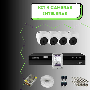 Kit CFTV Intelbras 4 Cameras Dome Full HD
