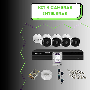 Kit CFTV Intelbras 4 Cameras Bullet Full HD