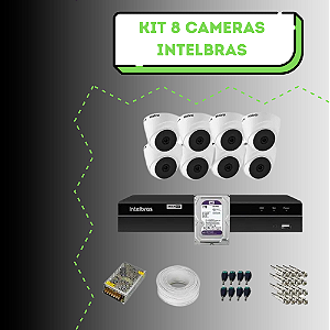 Kit CFTV Intelbras 8 Cameras Dome Full HD