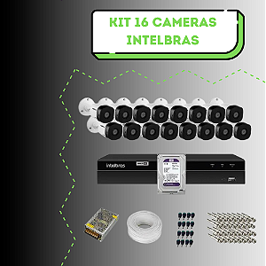 Kit CFTV Intelbras 16 Cameras Bullet Full HD