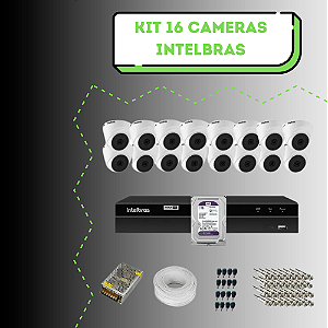 Kit CFTV Intelbras 16 Cameras Dome Full HD