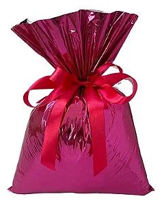 Embalagem Saco Presente Metalizado C/ 50 un Pink