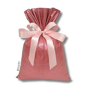 Saco de Presente Soft Touch Boto Cor de Rosa