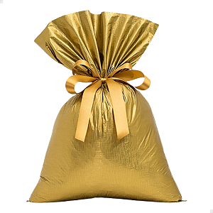 Saco Presente Soft 25x37 50 Unidades Embalagem Luxo Texturizado Dourado