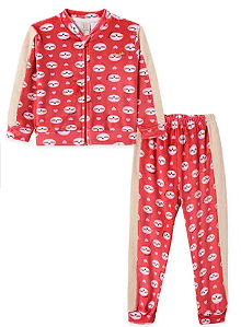 Conjunto Bebê Menina Manga Longa Preguiça