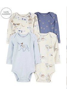 Kit 4 bodys manga longa Carter’s