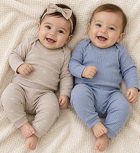 Kit Carters 4 peças, infantil bebê menino, 2 bodys manga longa e 2 calças
