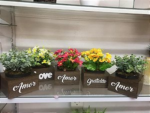 Vasinho Amor Love Gratidão Flores Artificiais