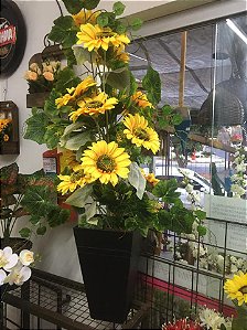 Flores de Girassol Artificiais em Vasos